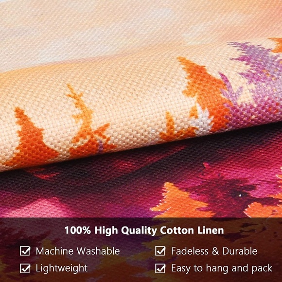 Retro Spring/Fall California Mountains Nature Pop Art Tapestry Wall Room Decor - Picture 5 of 7